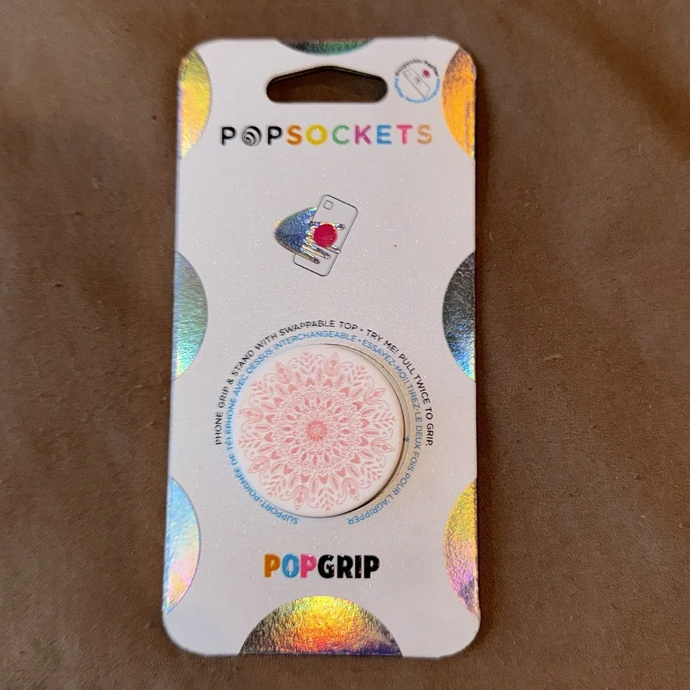 PopSocket Pink PopGrip Cover for Cell Phones